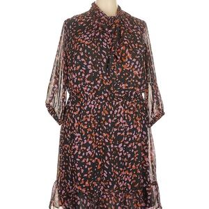 London Times Black and Purple Dress